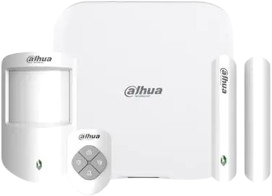 Kit de alarma inalámbrica Dahua: central, sensor de movimiento, contacto magnético y control remoto